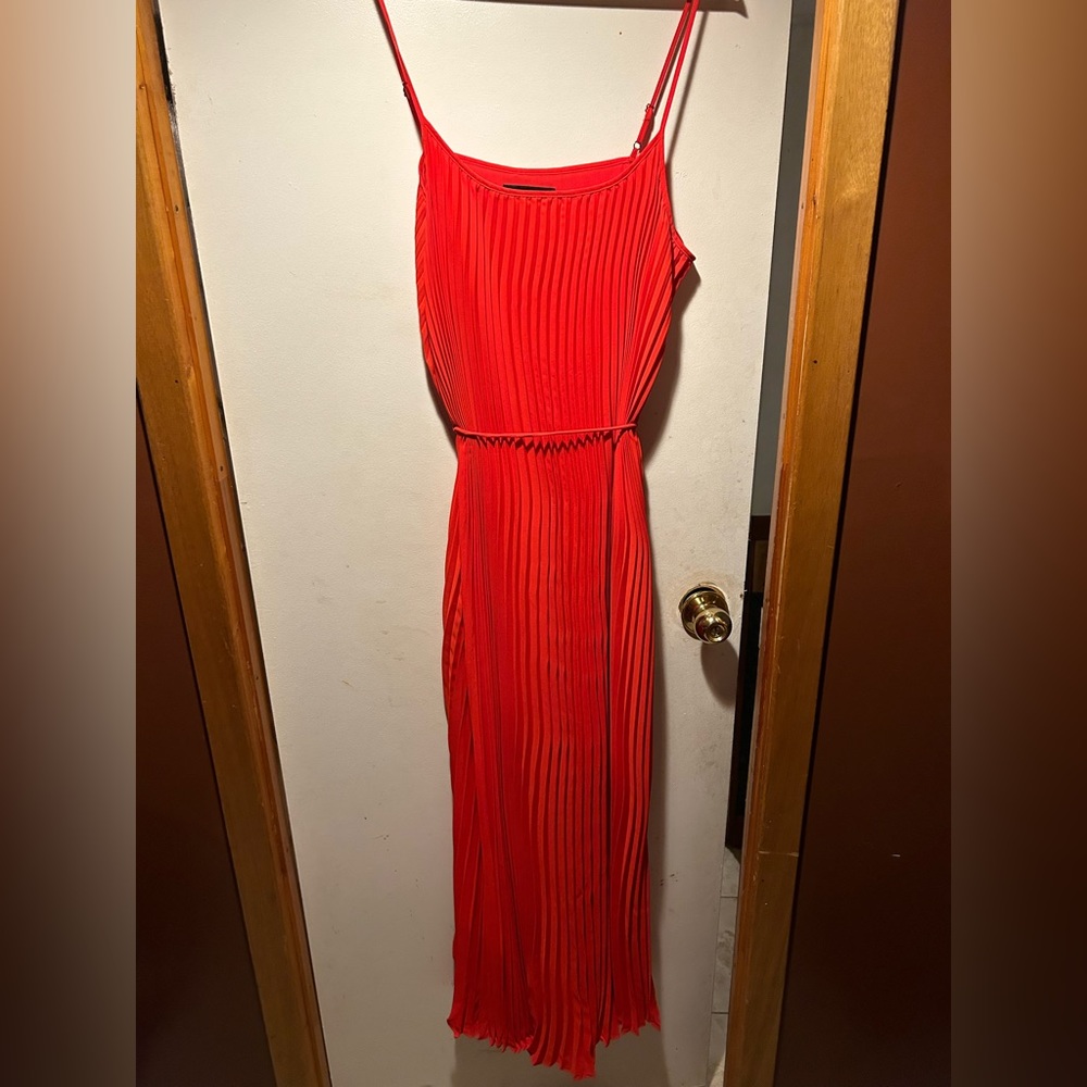 Bright orange maxi dress
